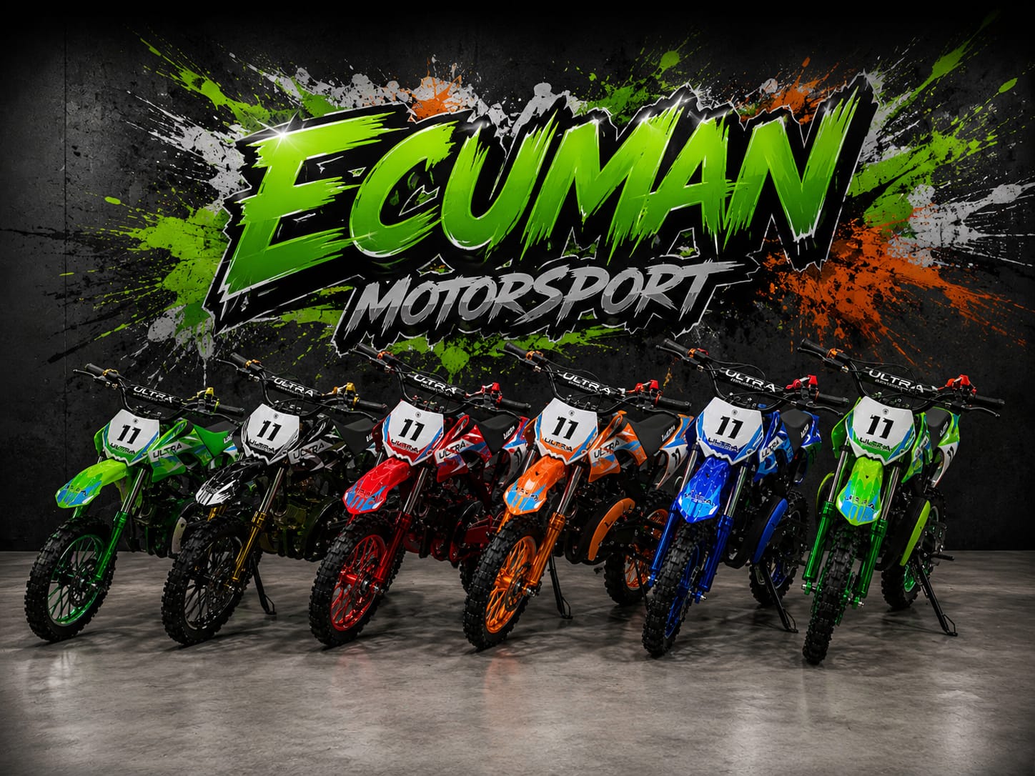 Ecuman Motorsport çocuk motosiklet showroom görüntüsü